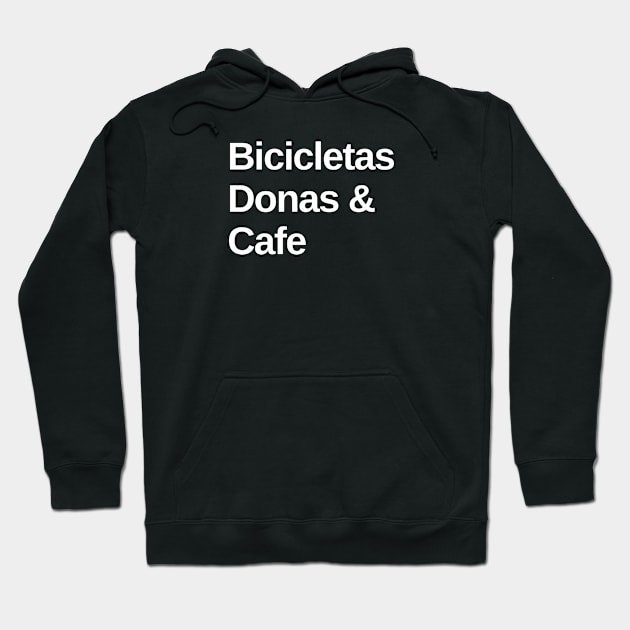 Bicicletas, Donas & Cafe Playera para Ciclista, Playeras para Ciclstas, Regalos para Ciclista, Playera de Ciclismo, Humor de Ciclistas Hoodie by CyclingTees